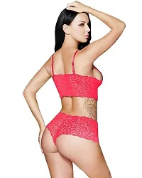 poksi Bra & Panty Set for Women ll Ladies and Girls Lingerie Set Free Size Select Free Size Bust (30 to 38 inch) Waist (28 to 40 inch) (Maroon)-thumb2