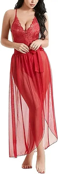 Avyanga Babydoll Dress net robe with skirt-thumb4