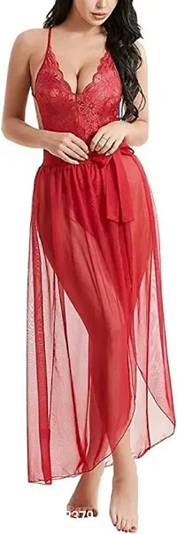 Avyanga Babydoll Dress net robe with skirt-thumb5