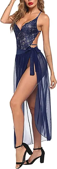 Avyanga Babydoll Dress net robe with skirt-thumb3