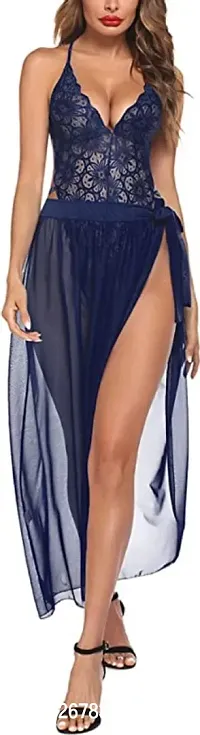 Avyanga Babydoll Dress net robe with skirt-thumb5