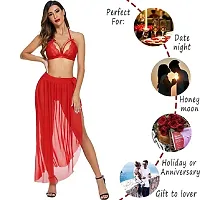 Avyanga Babydoll Dress Net Robe | Negligee with Bikini Set Hot for Honeymoon night-thumb3
