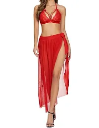 Avyanga Babydoll Dress Net Robe | Negligee with Bikini Set Hot for Honeymoon night-thumb1