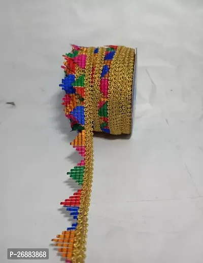 Classic Multicoloured Samosa Lace 9 Meter-thumb0