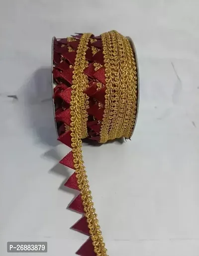 Classic Maroon Samosa Lace 9 Meter-thumb0