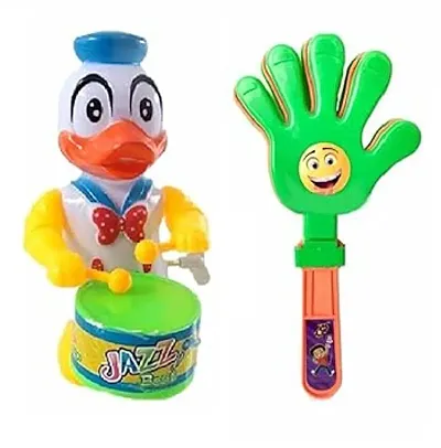 Beany Toys Key Operated Cute Drummer Toy with Noisemakers Favors Concert Cheering Children Clap Clap Muiacal Toys ((PROS-DUCK-002))