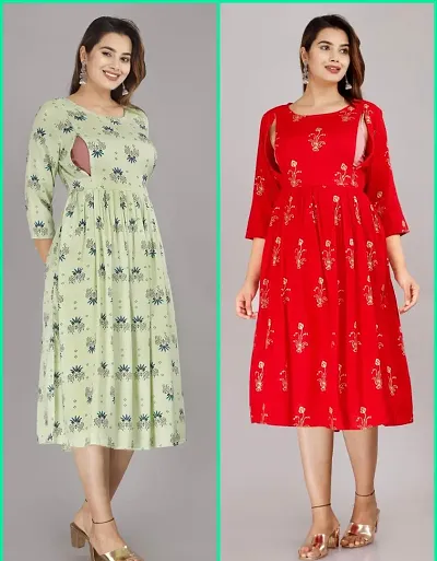 Trendy Rayon Kurta For Women Combo of 2