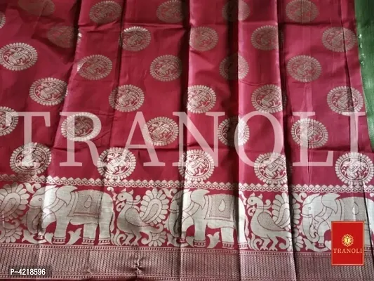 Tranoli Art Silk Woven Design Saree With Blouse Piece-thumb3