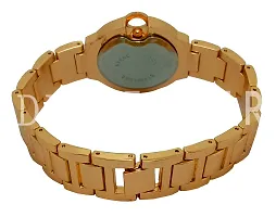 Golden Analog Watch With Metal Strap And Brass Dial-thumb1