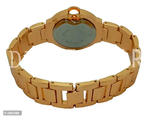 Golden Analog Watch With Metal Strap And Brass Dial-thumb2