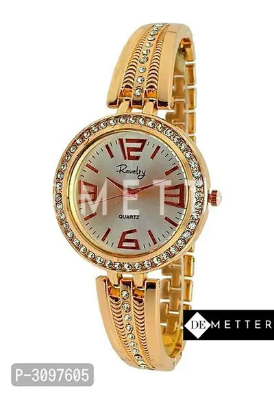 DeMetter Diamond Stud Golden Watches For Women