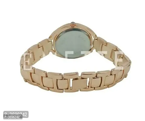 Women's Golden Analog Watch With Metal Strap-thumb3