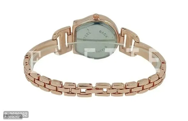 Women's Golden Analog Watch With Metal Strap-thumb3