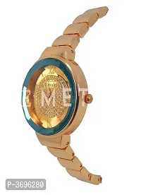 Women's Golden Analog Watch With Metal Strap-thumb1