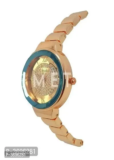 Women's Golden Analog Watch With Metal Strap-thumb2