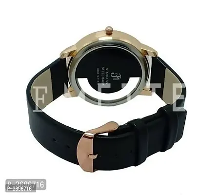 Men's Black Analog PU Strap Watch-thumb2