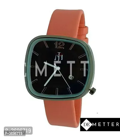 Men's Pink Analog PU Strap Watch-thumb0