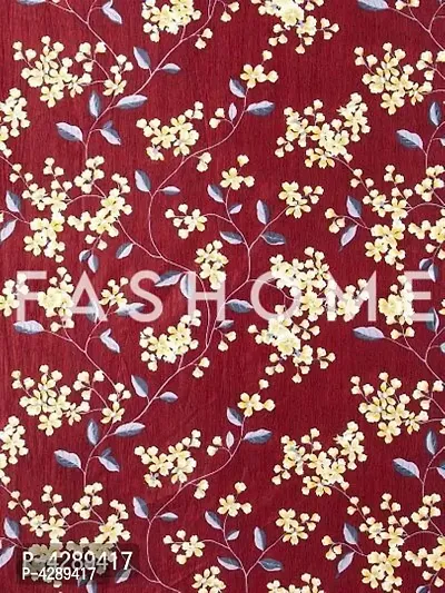 FasHome Maroon Printed Polyester Eyelet Fitting Door Curtain - 7 Feet (Pack of 2)-thumb3