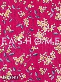 FasHome Pink Printed Polyester Eyelet Fitting Door Curtain - 7 Feet (Pack of 2)-thumb2