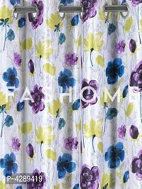 FasHome Multicoloured Printed Polyester Eyelet Fitting Door Curtain - 7 Feet (Pack of 2)-thumb1