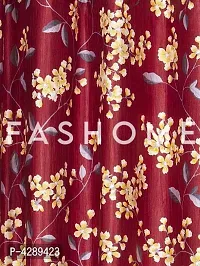 FasHome Maroon Printed Polyester Eyelet Fitting Windows Curtain - 5 Feet (Pack of 2)-thumb2