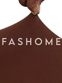 FasHome Classy Brown Polyester Printed Chair Cover (Piece Of 4)-thumb3