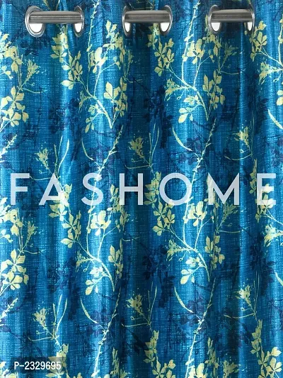 FasHome Design Premium Quality Polyester Window Curtains Pack of 2 - Multicolor-thumb2