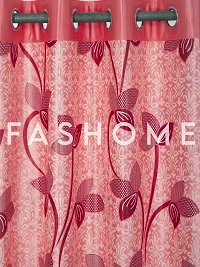 FasHome Pink Printed Door Curtain-thumb1