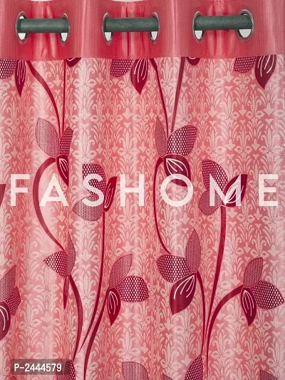 FasHome Pink Printed Door Curtain-thumb2