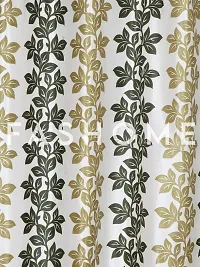 FasHome Green Polyester Eyelet Fitting Long Door Curtain's - Pack Of 2-thumb1