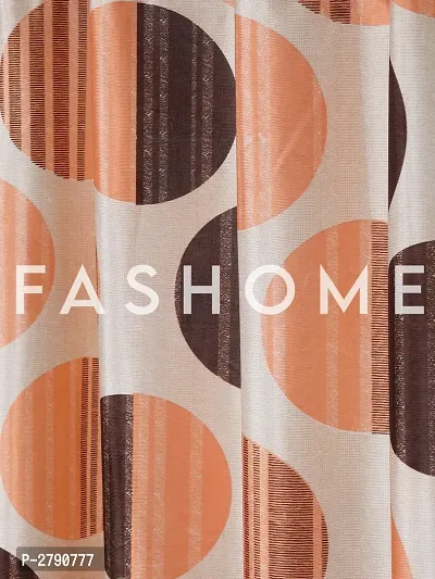FasHome Orange Polyester Eyelet Fitting Window Curtain - Pack of 2-thumb3