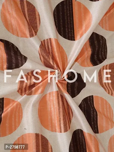 FasHome Orange Polyester Eyelet Fitting Window Curtain - Pack of 2-thumb4