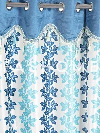 FasHome Blue Polyester Eyelet Fitting Door Curtains For Your Homes (Pack Of 2 Curtains)-thumb1