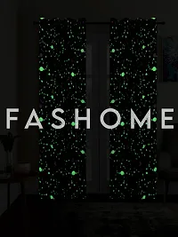 FasHome Glow in dark Room Curtain Set of 2 - (7 Feet - Door) 45-thumb1