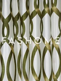 FasHome Green Polyester Eyelet Fitting Long Door Curtains - Pack Of 2-thumb1