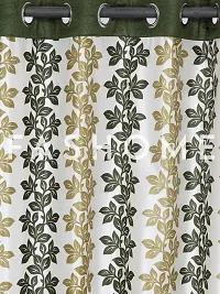FasHome Green Polyester Eyelet Fitting Door Curtains For Your Homes (Pack Of 2 Curtains)-thumb1