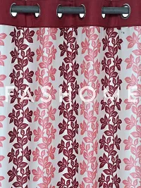 FasHome Maroon Polyester Eyelet Fitting Door Curtains For Your Homes (Pack Of 2 Curtains)-thumb1