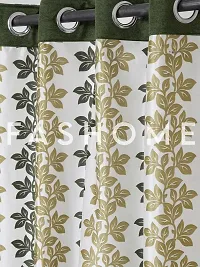 FasHome Green Polyester Eyelet Fitting Door Curtains For Your Homes (Pack Of 2 Curtains)-thumb2