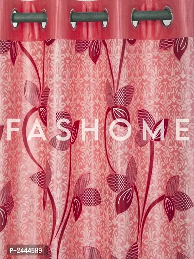 FasHome Pink Printed Long Door Curtain-thumb2