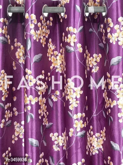 FasHome Purple Polyester Door Curtains For Your Homes Set Of 2-thumb2