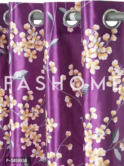 FasHome Purple Polyester Door Curtains For Your Homes Set Of 2-thumb3