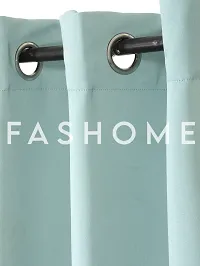 FasHome Modern Blue Polyester Solid Long Door Curtain (Pack Of 2)-thumb1