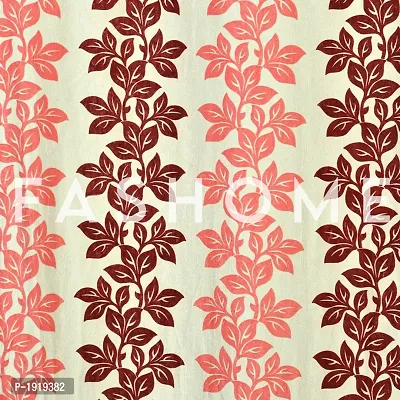 FasHome Maroon Floral Window Curtains Set of 2-thumb3