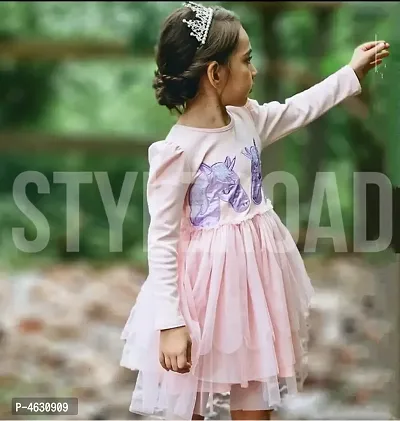 Stylish Beautiful Imported Fabric Angel Frock Full Sleeves With Wings For Girls Party Wear-thumb3