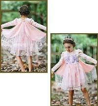 Stylish Beautiful Imported Fabric Angel Frock Full Sleeves With Wings For Girls Party Wear-thumb3