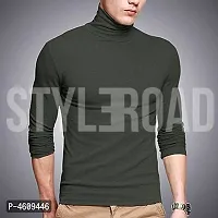 StyleRoad  Men's Solid Cotton High Neck T-Shirt-thumb1