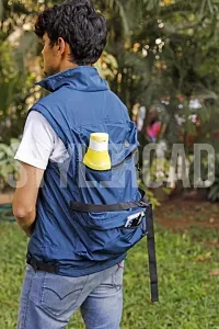 Trendy Fleece Solid Jacket With Attached Backpack-thumb3