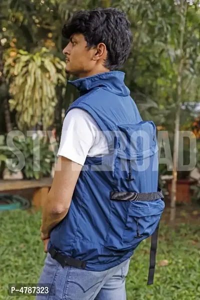 Trendy Fleece Solid Jacket With Attached Backpack-thumb5