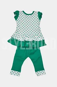 Trendy Cotton Printed And Patch Work Top And Bottom Set For Infant Girls-thumb1