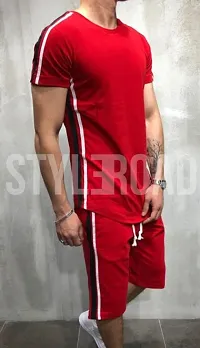 Red Polycotton Tracksuit For Men-thumb1